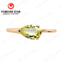 Trendy Natural Gemstone 14K Gold Ring Couple Ring